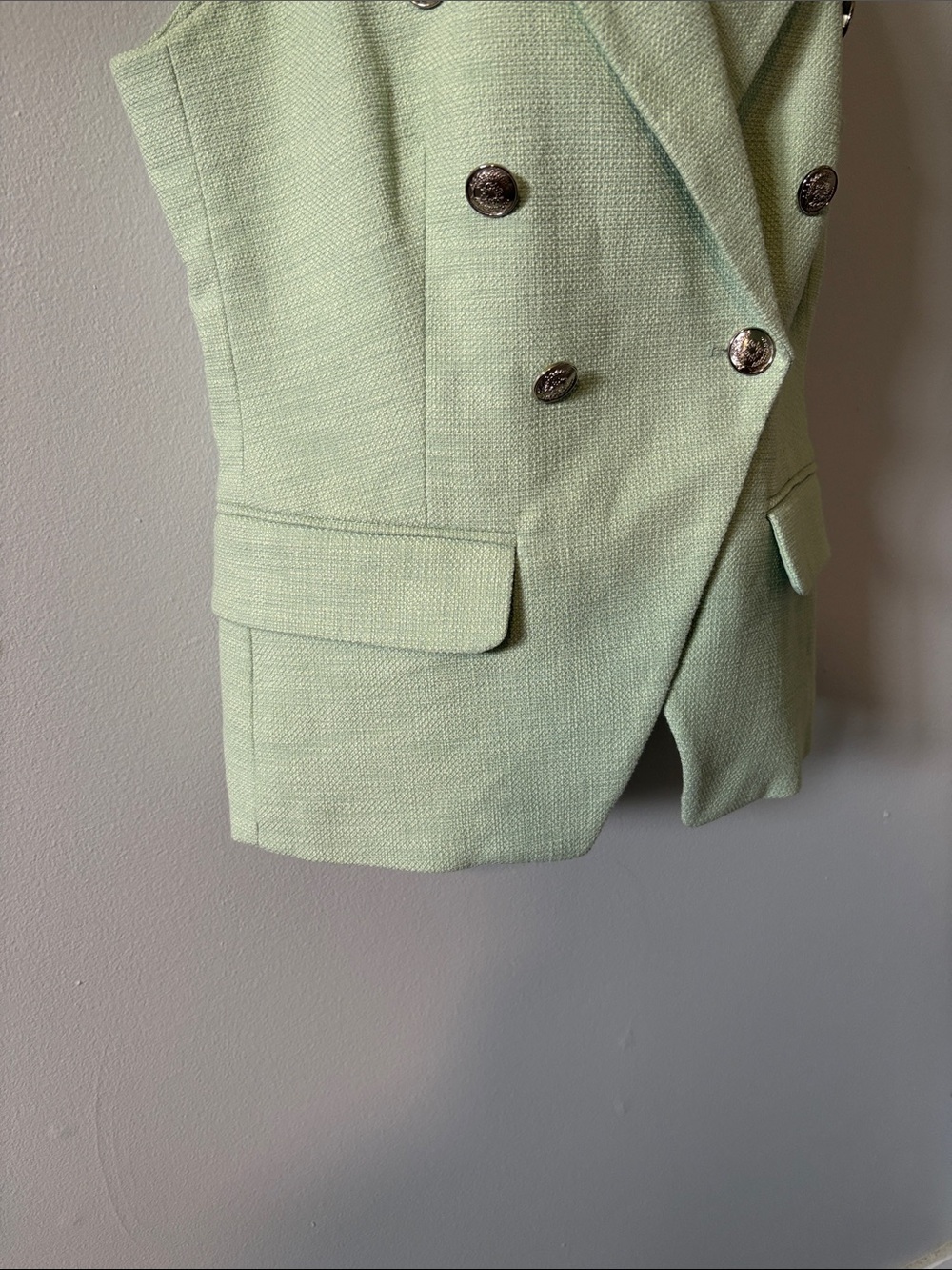 WHBM • Tweed Studio Vest in Sage Mint - Picture 9 of 13